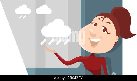Weather forecast, illustration, vector on a white background. Stock Vector