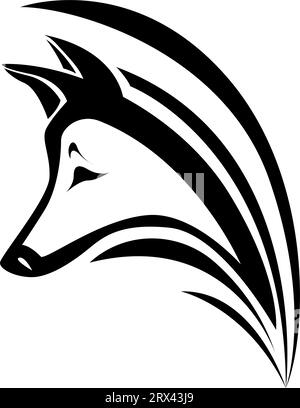 Coyote head tattoo, tattoo illustration, vector on a white background. Stock Vector