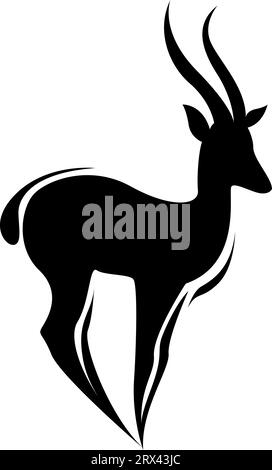 Gazelle tattoo, tattoo illustration, vector on a white background. Stock Vector