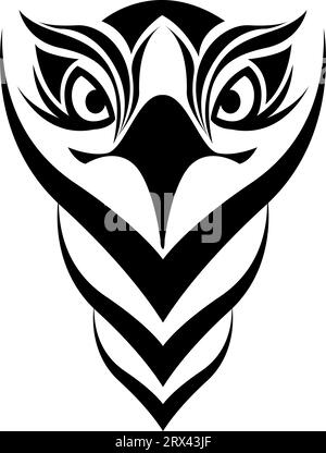 Osprey head tattoo, tattoo illustration, vector on a white background. Stock Vector