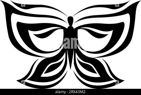 Butterfly wings tattoo, tattoo illustration, vector on a white background. Stock Vector