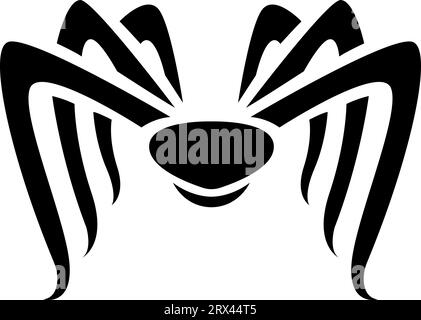 Black spider tattoo, tattoo illustration, vector on a white background. Stock Vector