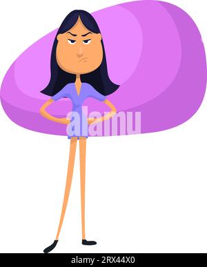 Angry mom, illustration, vector on a white background. Stock Vector