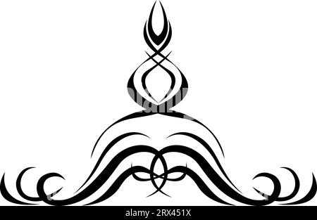 Line pattern tattoo, tattoo illustration, vector on a white background. Stock Vector
