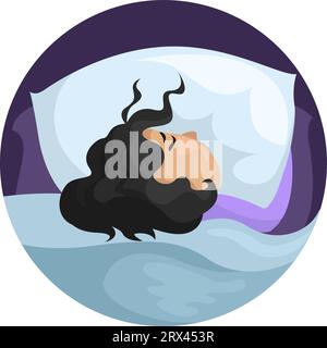 Girl sleeping, illustration, vector on a white background. Stock Vector