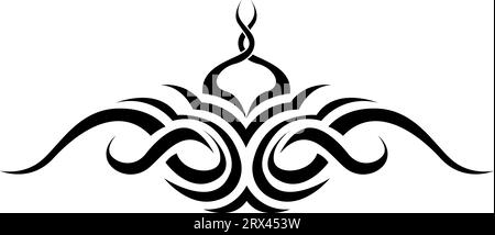 Abstract line tattoo, tattoo illustration, vector on a white background. Stock Vector
