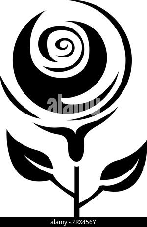 Rose flower tattoo, tattoo illustration, vector on a white background. Stock Vector