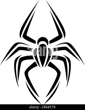 Big spider tattoo, tattoo illustration, vector on a white background. Stock Vector