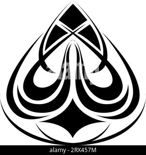 Big black tattoo, tattoo illustration, vector on a white background. Stock Vector