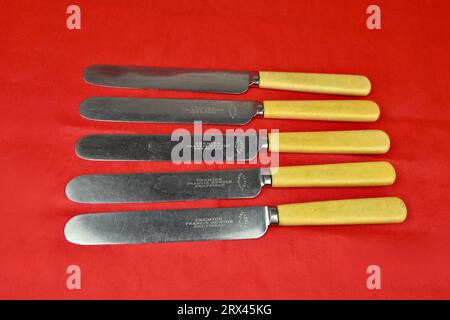 Vintage Dinner Knives by Francis Newton Sheffield Stainless Steel Stock Photo