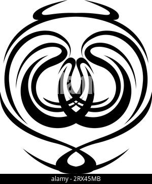 Big abstract tattoo, tattoo illustration, vector on a white background. Stock Vector