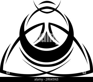 Black triangle tattoo, tattoo illustration, vector on a white background. Stock Vector