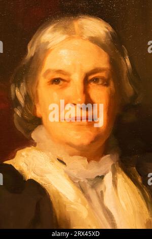 England, London, Portrait of The Social Reformer and Co-founder of The National Trust Octavia Hill (1838-1912) by John Singer Sargent dated 1898 Stock Photo