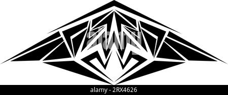 Big black triangle tattoo, tattoo illustration, vector on a white background. Stock Vector