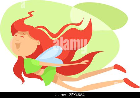 Failry tail girl, illustration, vector on a white background. Stock Vector