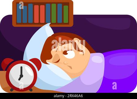 Monday morning clock alarm, illustration, vector on a white background. Stock Vector