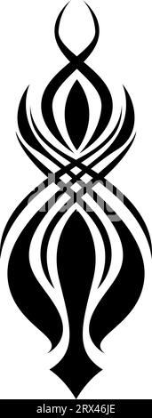 Long ornament tattoo, tattoo illustration, vector on a white background. Stock Vector