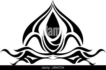 Black onion tattoo, tattoo illustration, vector on a white background. Stock Vector
