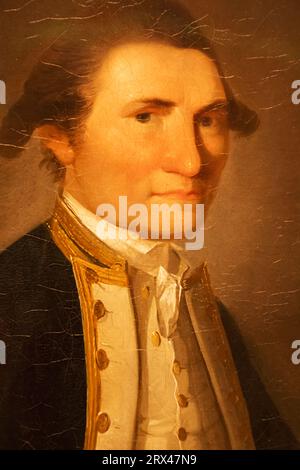 England, London, Portrait of Captain James Cook (1728-79) by John Webber dated 1776 Stock Photo