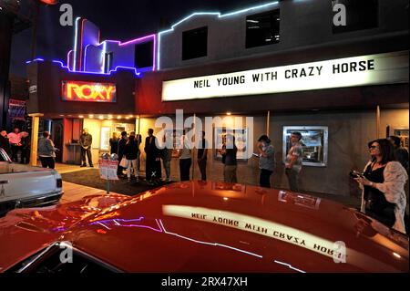 Neil Young, Roxy, Theater, line, concert, Sunset Strip, Los Angeles, California, USA Stock Photo