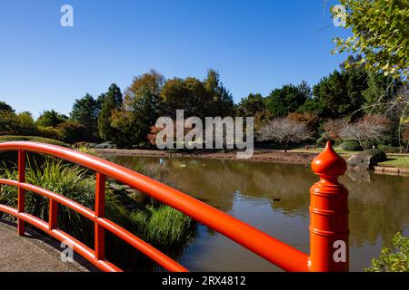 The Toowoomba Japanese Garden is a botanic garden established in 1989 for public recreation. Stock Photo