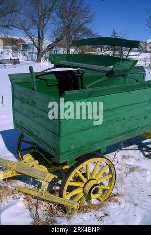 Wagon, Arthur Bowring Sandhills Ranch State Historic Park, Nebraska Stock Photo