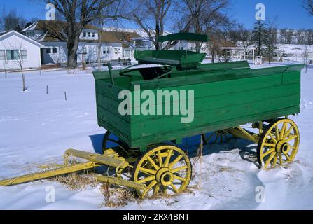 Wagon, Arthur Bowring Sandhills Ranch State Historical Park, Nebraska Stock Photo