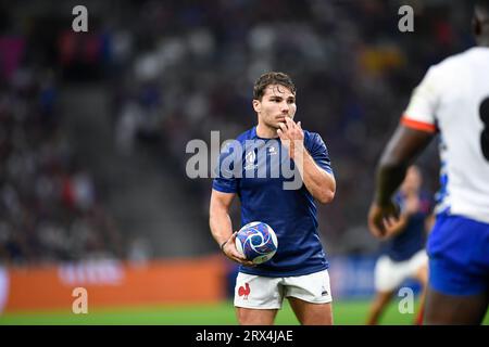 Paris, France. 21st Sep, 2023. Antoine Dupont during the Rugby union World Cup RWC 2023, Pool A match between France and Namibia at Stade Velodrome, Marseille, France on September 21, 2023. Credit: Victor Joly/Alamy Live News Stock Photo