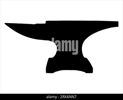 Anvil silhouette vector art white background Stock Vector
