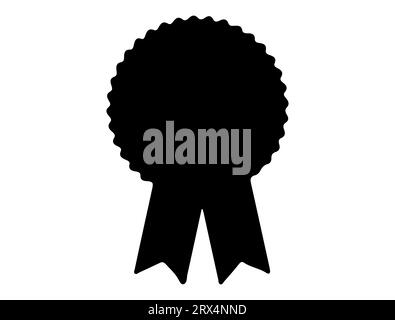 Award ribbon silhouette vector art white background Stock Vector