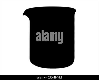 Beaker silhouette vector art white background Stock Vector