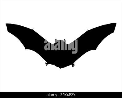 Bat silhouette vector art white background Stock Vector
