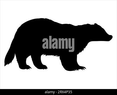 Badger silhouette vector art Stock Vector