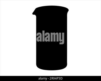 Beaker silhouette vector art white background Stock Vector