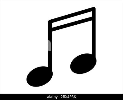 Beamed sixteenth musical note silhouette Stock Vector