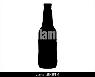 Beer bottle silhouette vector art Stock Vector