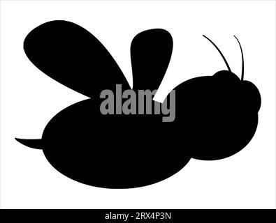 Bee silhouette vector art white background Stock Vector