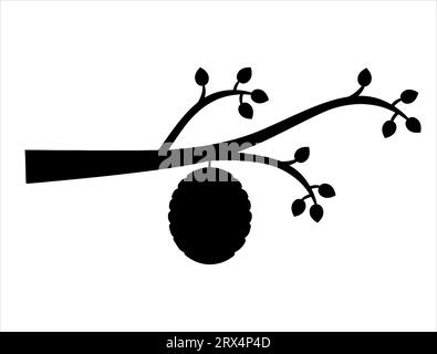 Beehive silhouette vector art white background Stock Vector