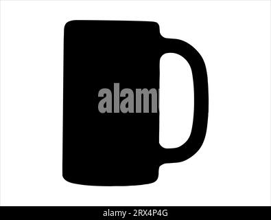 Beer mug silhouette vector art Stock Vector