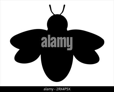 Bee silhouette vector art white background Stock Vector