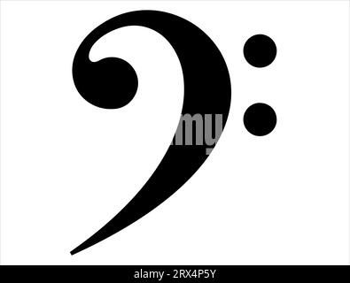 Bass clef silhouette vector art Stock Vector