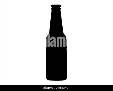 Beer bottle silhouette vector art Stock Vector