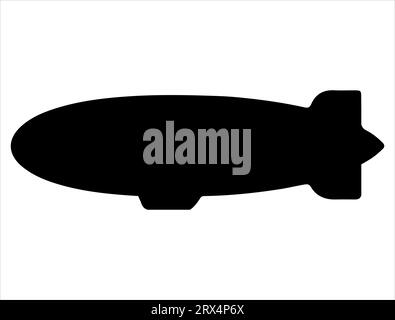 Blimp silhouette vector art Stock Vector