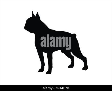 Boston terrier silhouette vector art Stock Vector