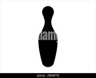 Bowling pin silhouette vector art white background Stock Vector