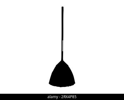 Broom silhouette vector art white background Stock Vector