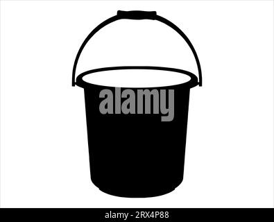 Bucket silhouette vector art white background Stock Vector