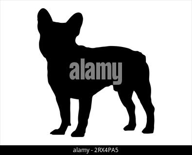 Bull dog silhouette vector art white background Stock Vector