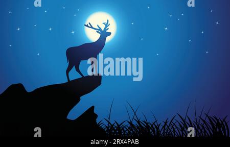 Deer  design silhouette. Hand drawn minimalism style vector illustration Stock Vector