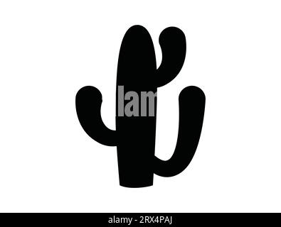 Cactus silhouette vector art white background Stock Vector
